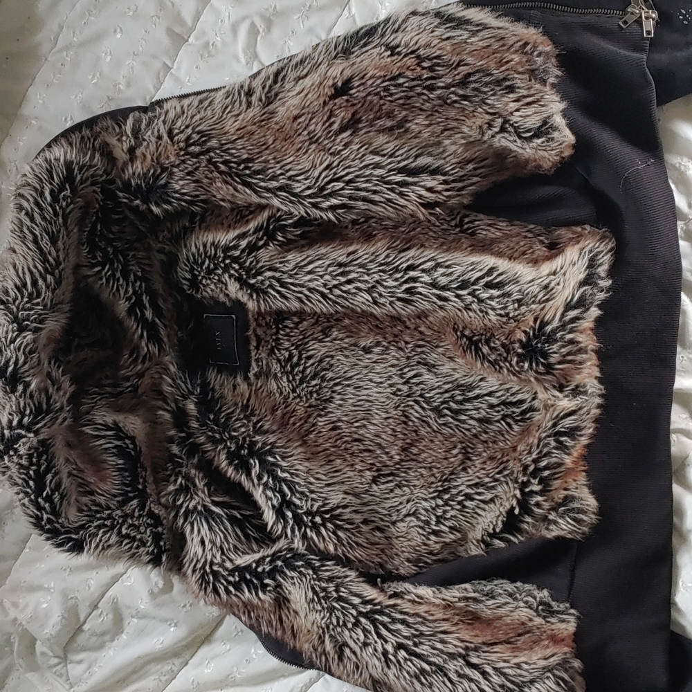 Black reversible furry Jacket